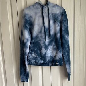 Sand Cloud Organic Cotton Tie-Dye Hooded Sweatshirt.  Blue. Size Small